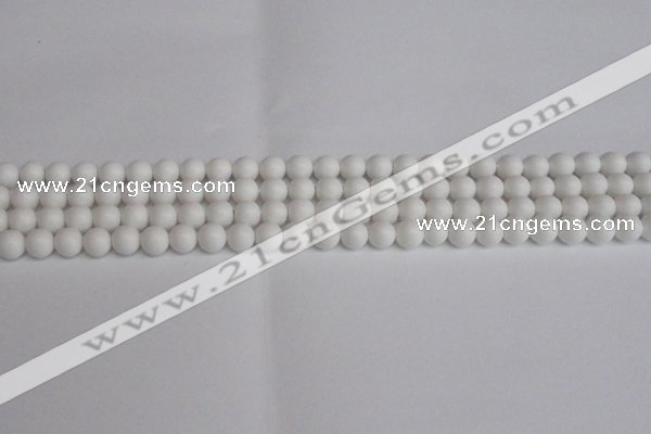 CSB1350 15.5 inches 4mm matte round shell pearl beads wholesale
