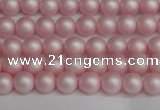 CSB1370 15.5 inches 4mm matte round shell pearl beads wholesale