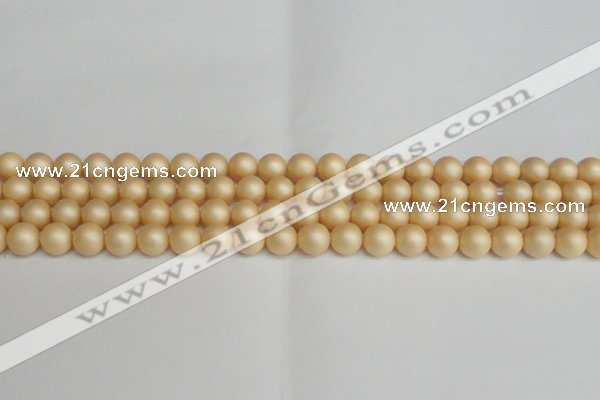 CSB1377 15.5 inches 8mm matte round shell pearl beads wholesale
