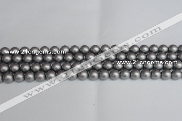 CSB1442 15.5 inches 8mm matte round shell pearl beads wholesale