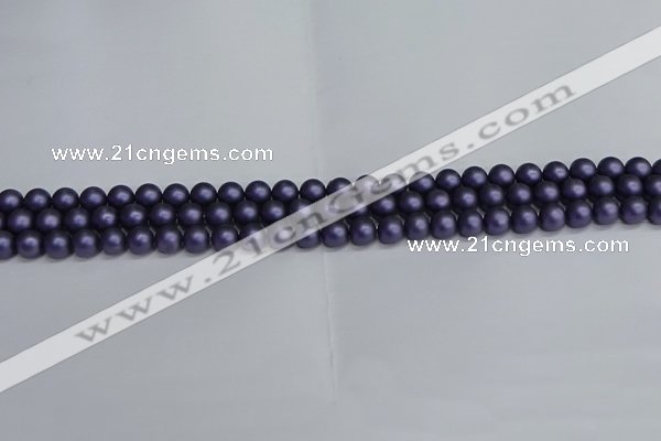 CSB1650 15.5 inches 4mm round matte shell pearl beads wholesale