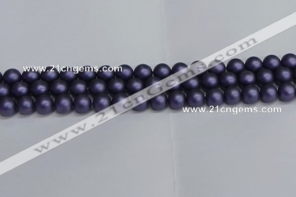 CSB1653 15.5 inches 10mm round matte shell pearl beads wholesale