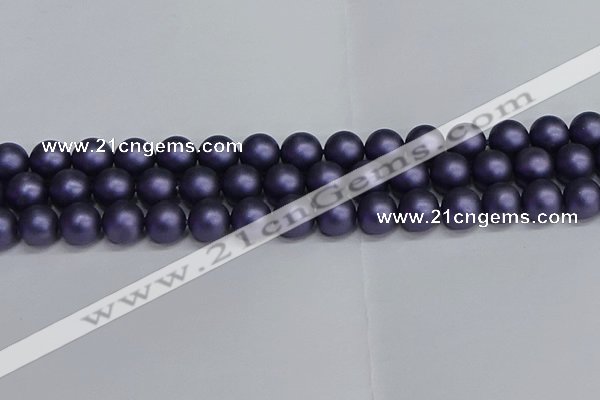 CSB1654 15.5 inches 12mm round matte shell pearl beads wholesale