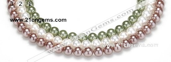 CSB17 16 inches 8mm round shell pearl beads Wholesale