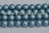 CSB1710 15.5 inches 4mm round matte shell pearl beads wholesale