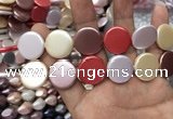 CSB2146 15.5 inches 20mm coin mixed shell pearl beads wholesale