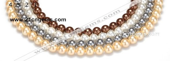 CSB23 16 inches 10mm round shell pearl beads Wholesale
