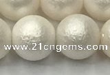 CSB2365 15.5 inches 14mm round matte wrinkled shell pearl beads