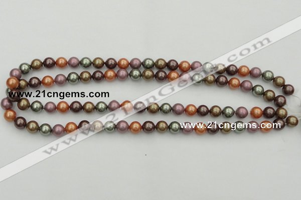 CSB312 15.5 inches 8mm round mixed color shell pearl beads