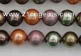 CSB368 15.5 inches 12mm round mixed color shell pearl beads