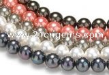 CSB37 16 inches 8mm round shell pearl beads Wholesale