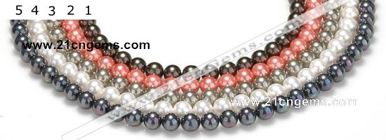 CSB39 16 inches 12mm round shell pearl beads Wholesale