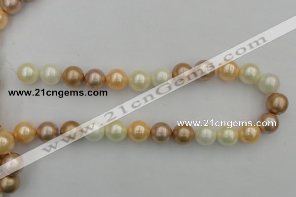 CSB392 15.5 inches 16mm round mixed color shell pearl beads