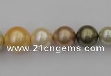 CSB407 15.5 inches 8mm - 16mm round mixed color shell pearl beads