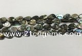 CSB4135 15.5 inches 8*12mm flat teardrop abalone shell beads
