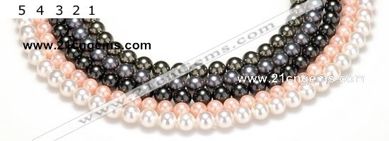 CSB43 16 inches 10mm round shell pearl beads Wholesale
