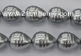 CSB550 15.5 inches 12*15mm whorl teardrop shell pearl beads