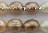CSB678 15.5 inches 16*19mm oval mixed color shell pearl beads