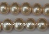 CSB801 15.5 inches 13*15mm oval shell pearl beads wholesale