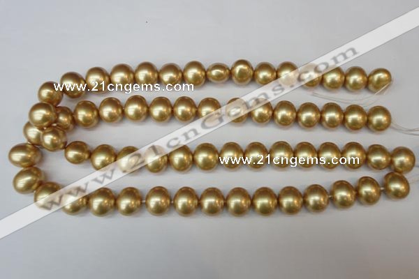 CSB804 15.5 inches 13*15mm oval shell pearl beads wholesale