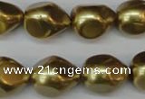 CSB894 15.5 inches 15*20mm teardrop shell pearl beads wholesale