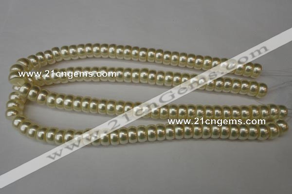 CSB901 15.5 inches 6*12mm rondelle shell pearl beads wholesale