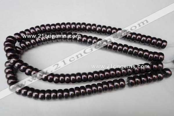 CSB902 15.5 inches 6*12mm rondelle shell pearl beads wholesale