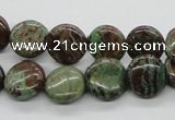 CSD01 15.5 inches 12mm flat round dyed stripe jasper gemstone beads