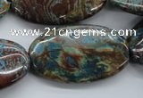 CSD49 15.5 inches 20*30mm oval dyed stripe jasper gemstone beads