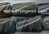 CSD64 15.5 inches 18*30mm twisted rectangle dyed stripe jasper beads