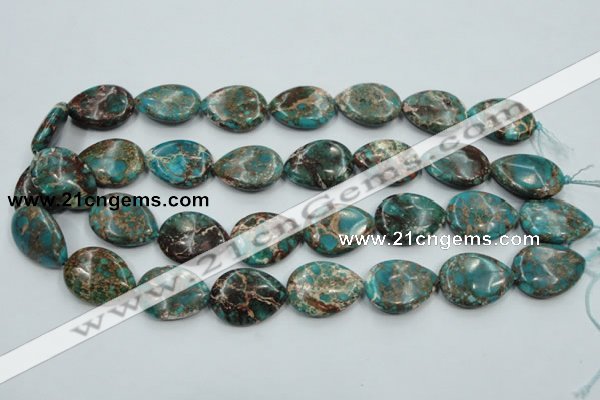 CSE12 15.5 inches 18*25mm flat teardrop natural sea sediment jasper beads