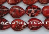 CSE174 13*18mm flat teardrop dyed natural sea sediment jasper beads