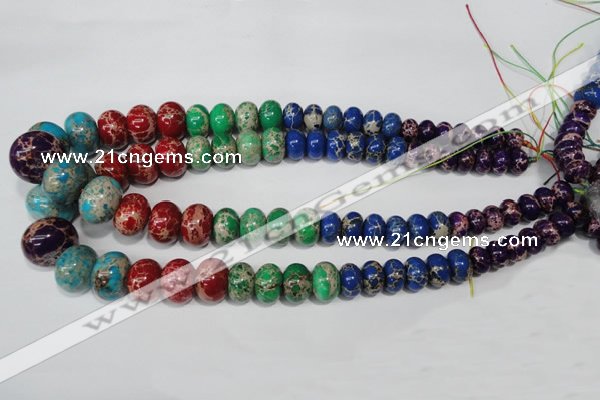 CSE305 15.5 inches 7*10mm – 15*20mm rondelle dyed sea sediment jasper beads