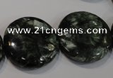 CSH127 15.5 inches 25mm flat round natural seraphinite gemstone beads