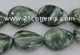 CSH51 15*20mm flat teardrop natural seraphinite gemstone beads