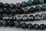 CSJ211 15.5 inches 8mm round dyed green silver line jasper beads