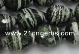 CSJ77 15.5 inches 15*20mm faceted teardrop green silver line jasper beads