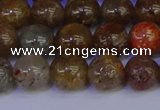 CSL223 15.5 inches 10mm round gold leaf jasper beads wholesale