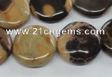 CSN02 15.5 inches 20mm flat round new snake skin jasper beads