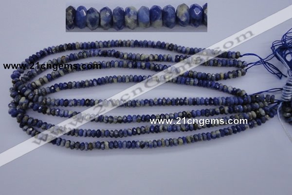 CSO31 15.5 inches 3*6mm faceted rondelle sodalite gemstone beads