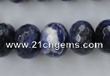 CSO356 15.5 inches 12*16mm faceted rondelle natural sodalite beads