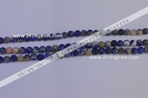 CSO521 15.5 inches 6mm round matte orange sodalite beads wholesale