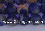 CSO524 15.5 inches 12mm round matte orange sodalite beads wholesale