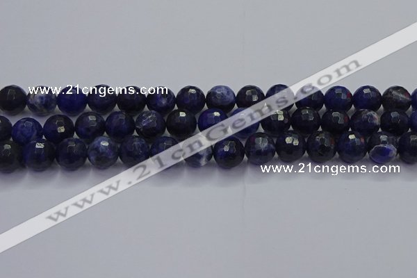 CSO604 15.5 inches 12mm faceted round sodalite gemstone beads