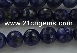 CSO643 15.5 inches 8mm faceted round sodalite gemstone beads