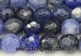 CSO910 15 inches 6mm faceted round sodalite beads wholesale