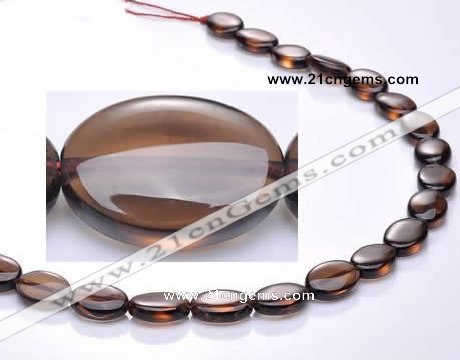 CSQ01 A grade 10*14mm oval natural smoky quartz beads Wholesale