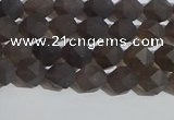 CSQ531 15.5 inches 6mm faceted nuggets matte smoky quartz beads