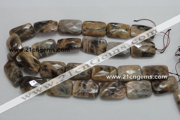 CSS115 15.5 inches 20*30mm faceted rectangle natural sunstone beads