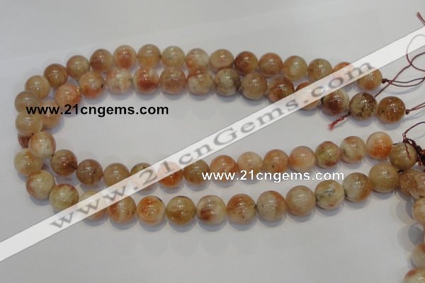 CSS19 15.5 inches 14mm round natural sunstone beads wholesale